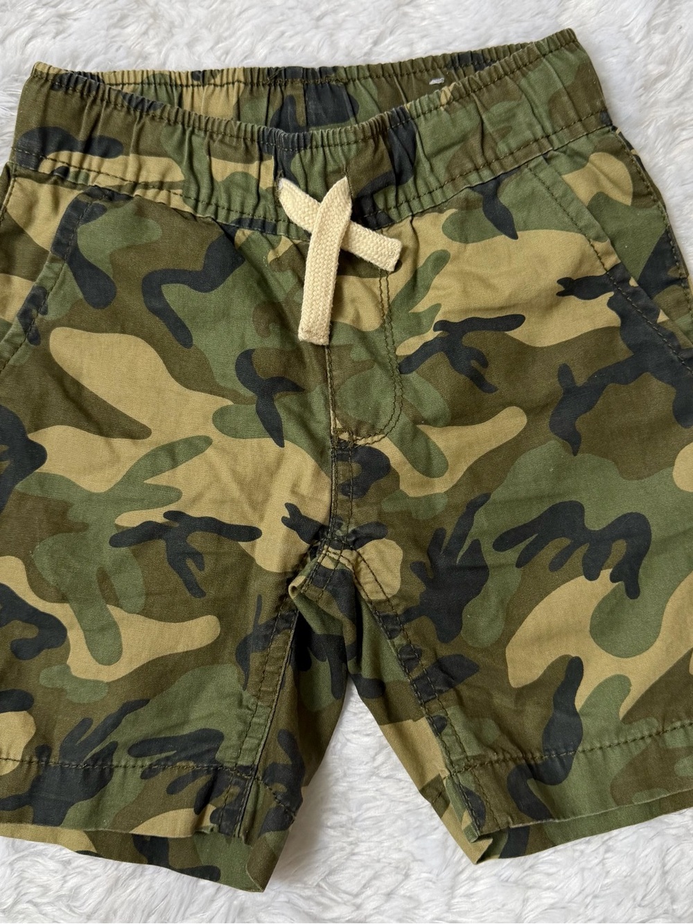 Place Boys Green Camo Drawstring Shorts